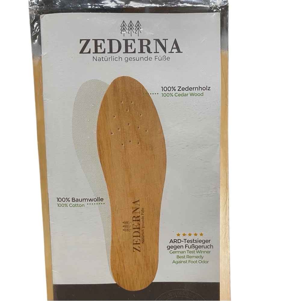 Zederna Cedar Wood Insoles by - Natural Brown Comfort